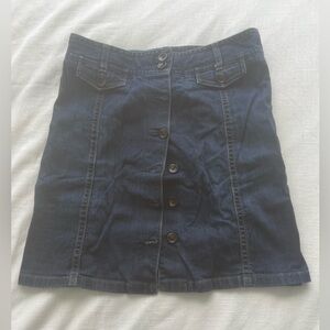 Ann Taylor Denim Button-Down Mid-Mini Skirt
